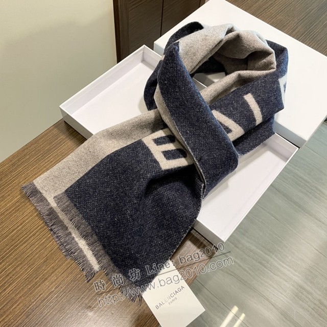 balenciaga經典字母雙面羊絨圍巾 巴黎世家秋冬保暖圍巾披肩  mmj1498
